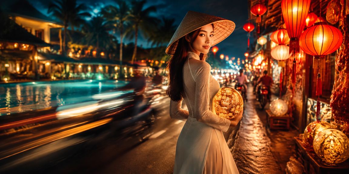 Người phụ nữ đội nón lá tại bãi biển Mũi Né – kiểm tra xổ số và cược thể thao trên điện thoại